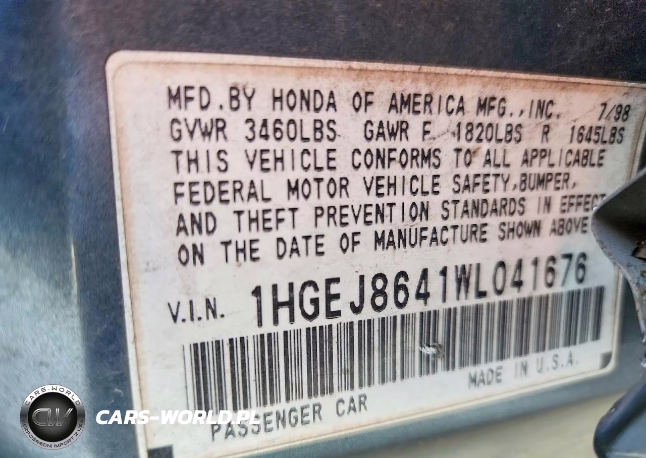 1998 Honda Civic Ex VIN:1HGEJ8641WL041676 - 12