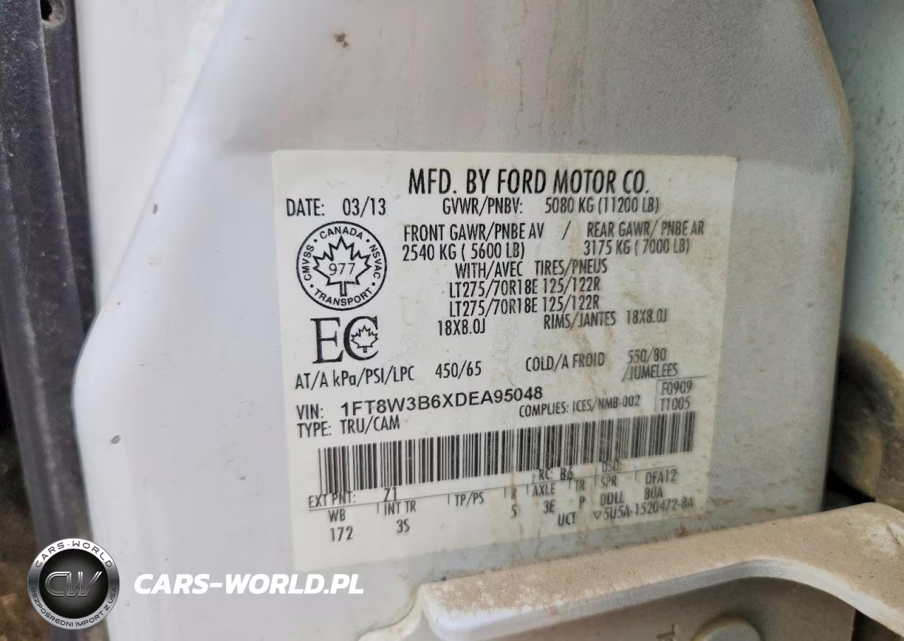 2013 Ford F350 Super Duty VIN:1FT8W3B6XDEA95048 - 12