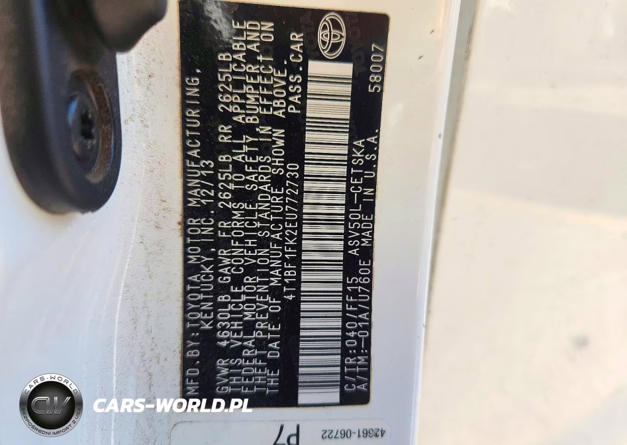 2014 Toyota Camry Se VIN:4T1BF1FK2EU772730 - 12