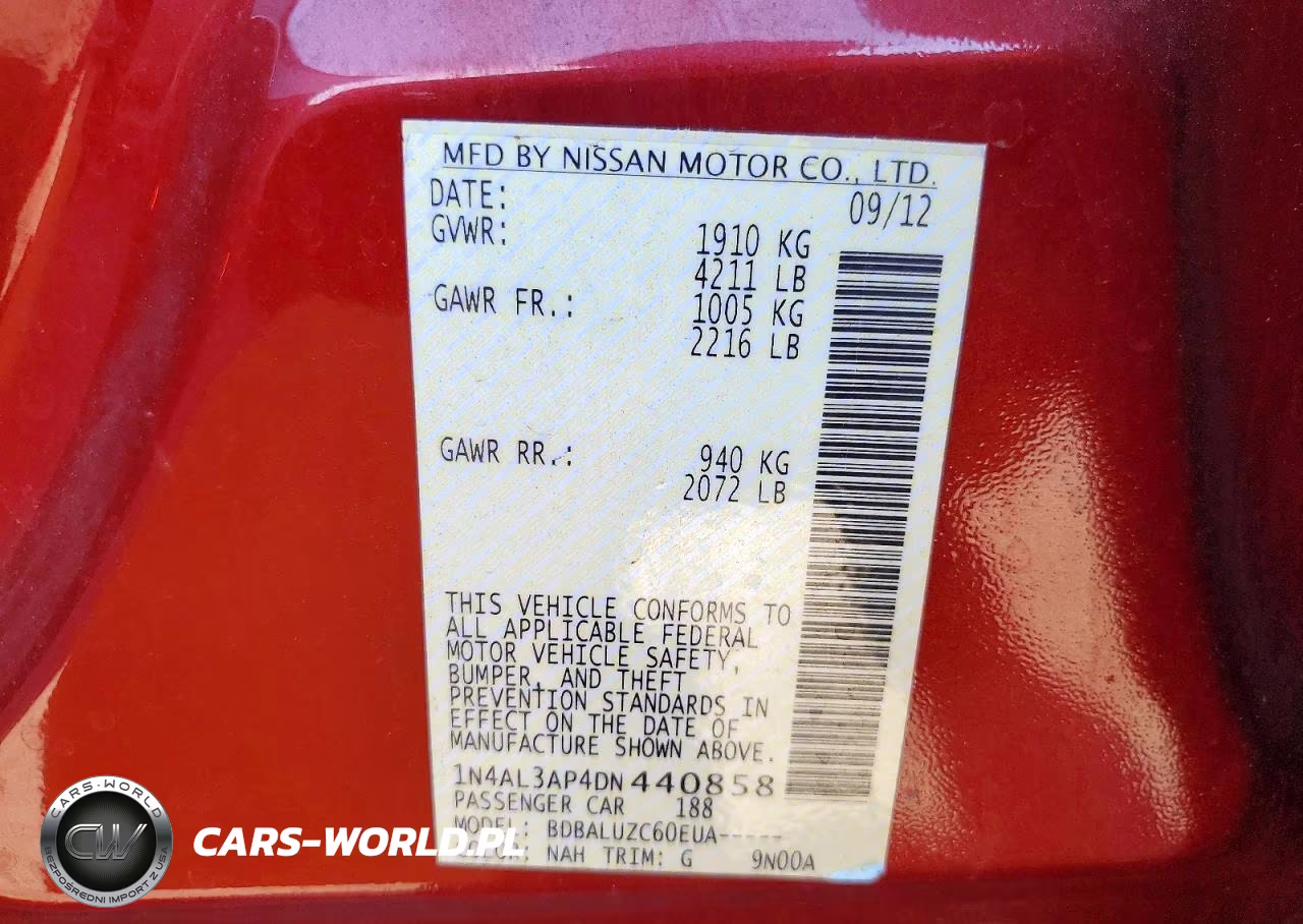 2013 Nissan Altima 2.5 VIN:1N4AL3AP4DN440858 - 12