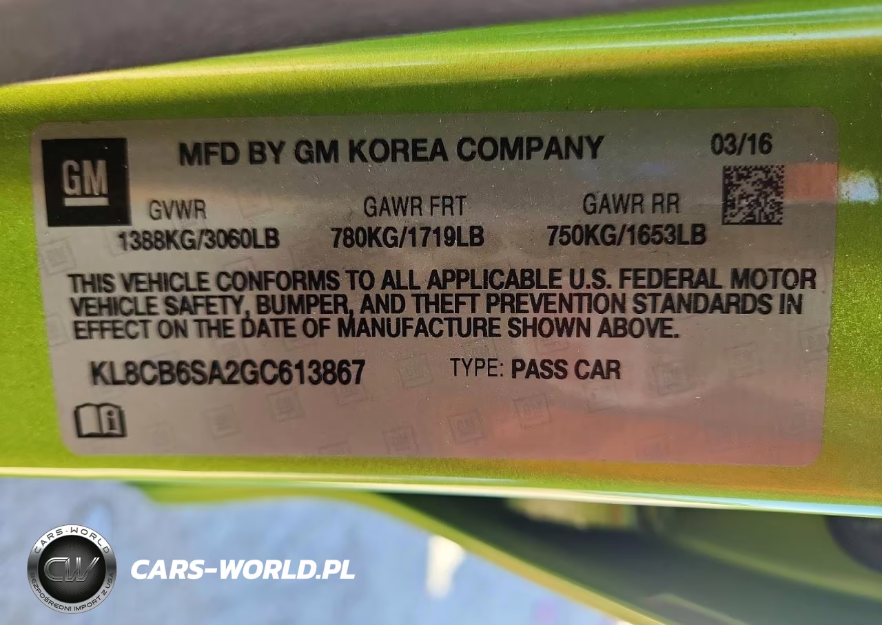 2016 Chevrolet Spark Ls VIN:KL8CB6SA2GC613867 - 13