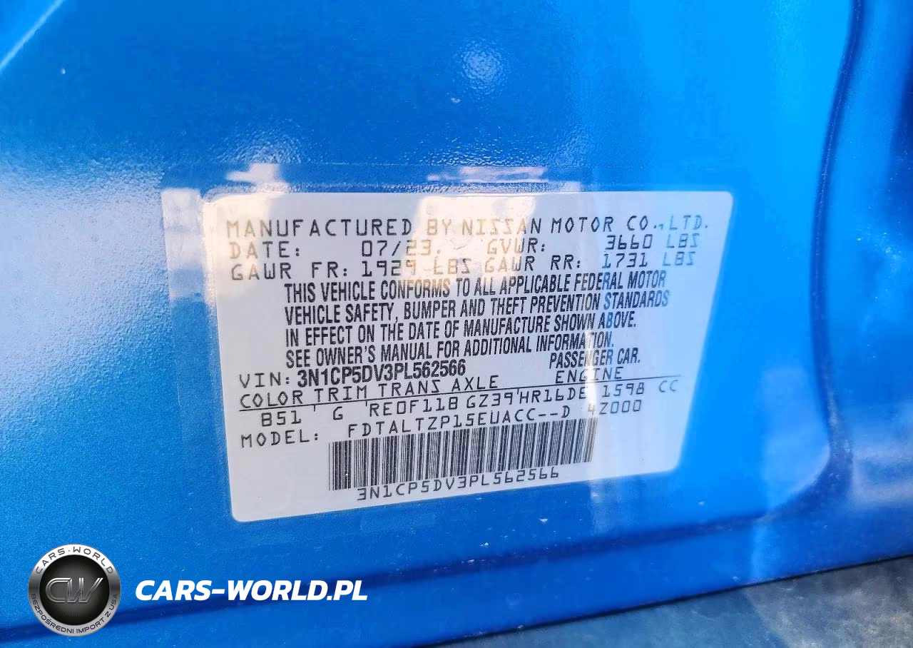2023 Nissan Kicks Sr VIN:3N1CP5DV3PL562566 - 12