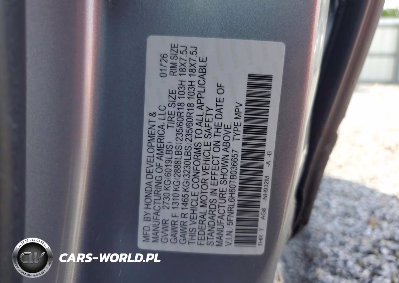 2026 Honda Odyssey Exl VIN:5FNRL6H60TB036657 - 13
