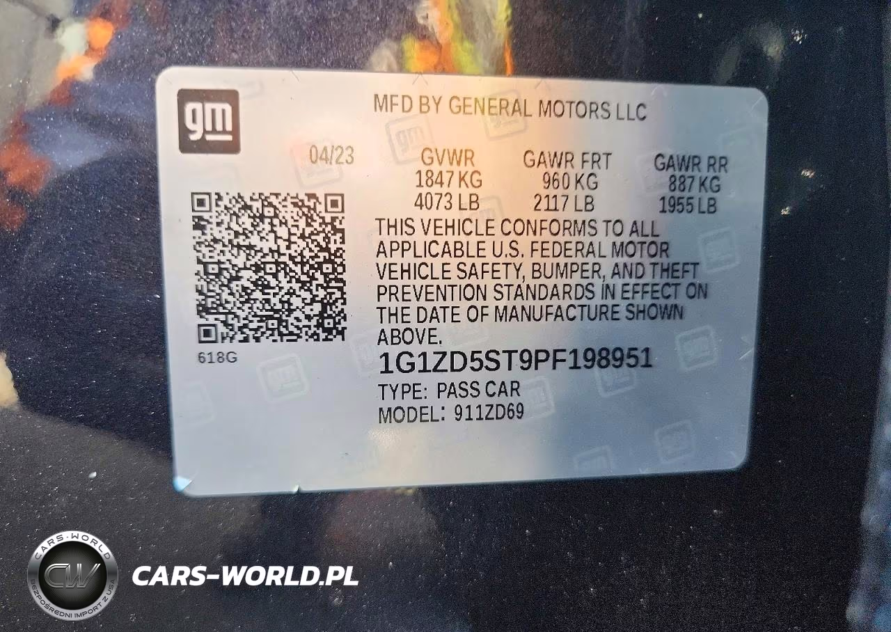 2023 Chevrolet Malibu Lt VIN:1G1ZD5ST9PF198951 - 13