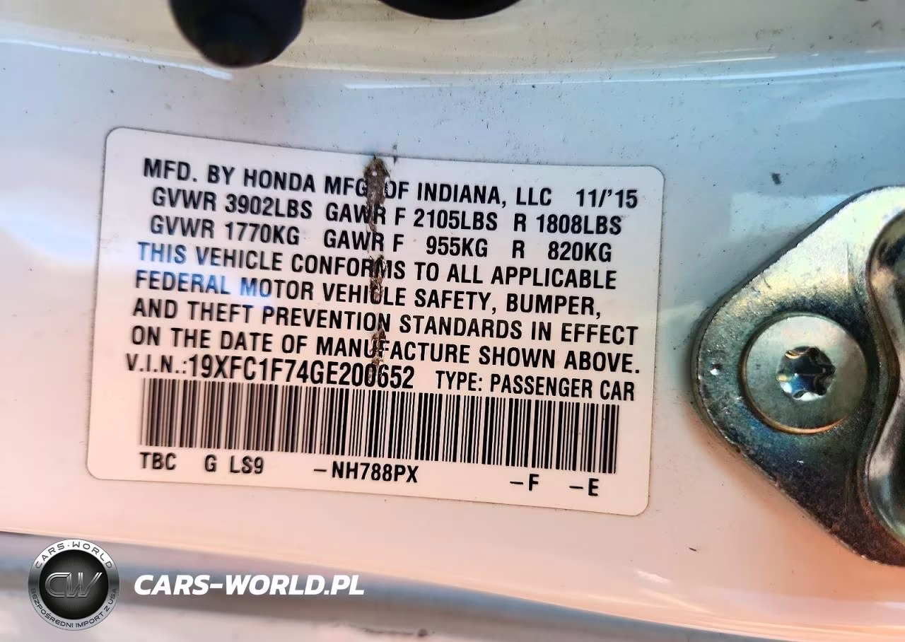 2016 Honda Civic Exl VIN:19XFC1F74GE200652 - 12
