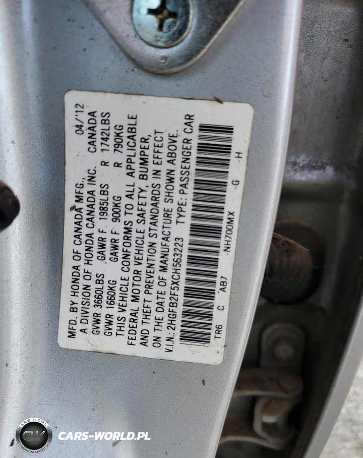 2012 Honda Civic Lx VIN:2HGFB2F5XCH563223 - 13