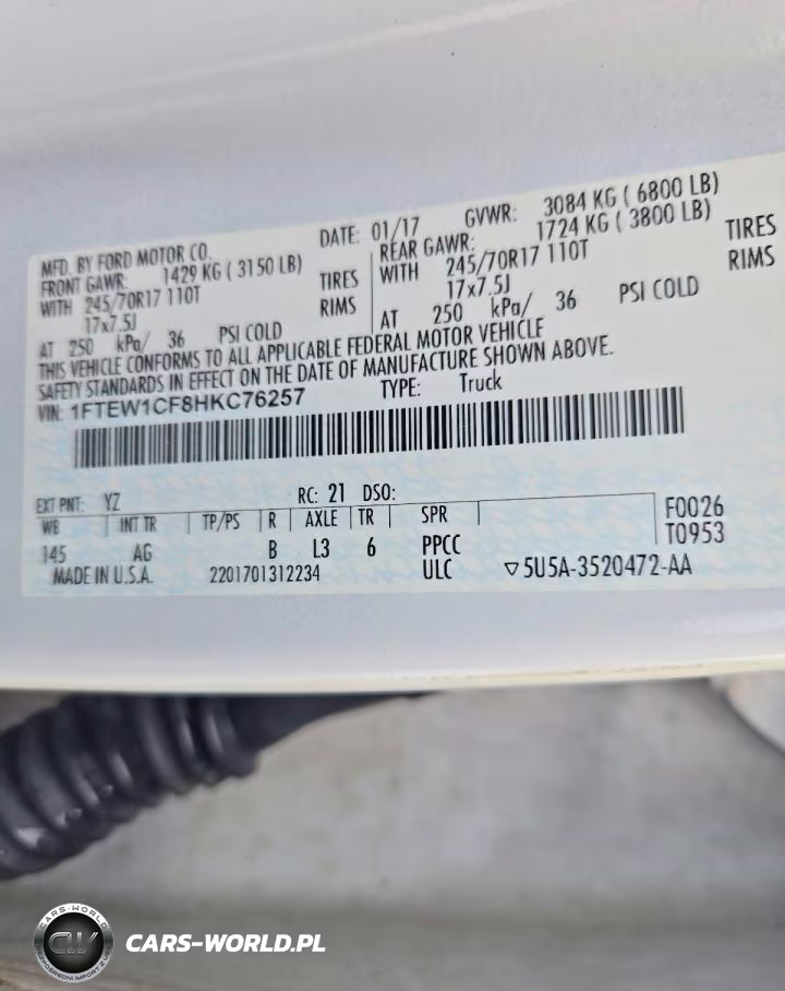 2017 Ford F150 Xl VIN:1FTEW1CF8HKC76257 - 12