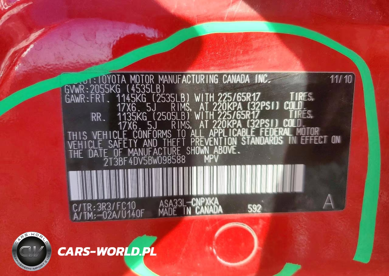 2011 Toyota Rav4 Base VIN:2T3BF4DV5BW098588 - 14