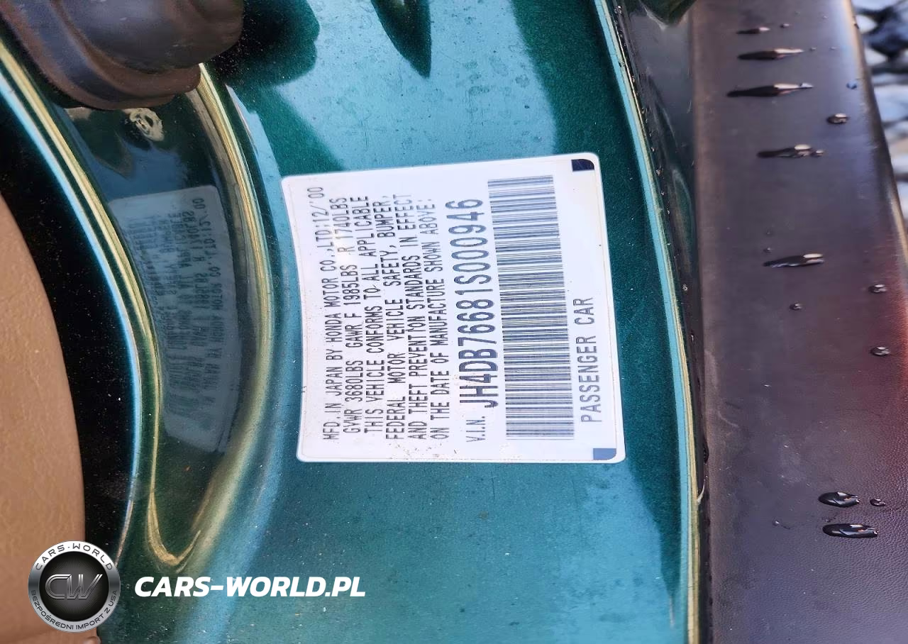 2001 Acura Integra Gs VIN:JH4DB76681S000946 - 12