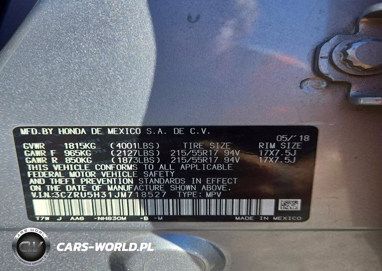 2018 Honda Hr-V Lx VIN:3CZRU5H31JM718527 - 13