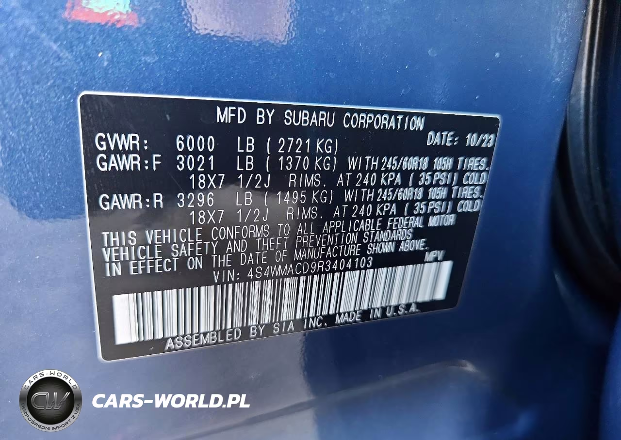 2024 Subaru Ascent Premium VIN:4S4WMACD9R3404103 - 14