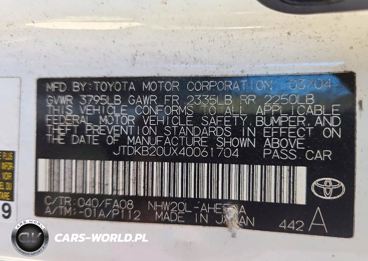 2004 Toyota Prius Base VIN:JTDKB20UX40061704 - 12