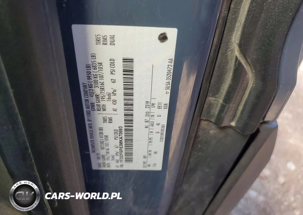 2021 Ford Transit T-350 Hd VIN:1FDDF6P83MKA70693 - 12