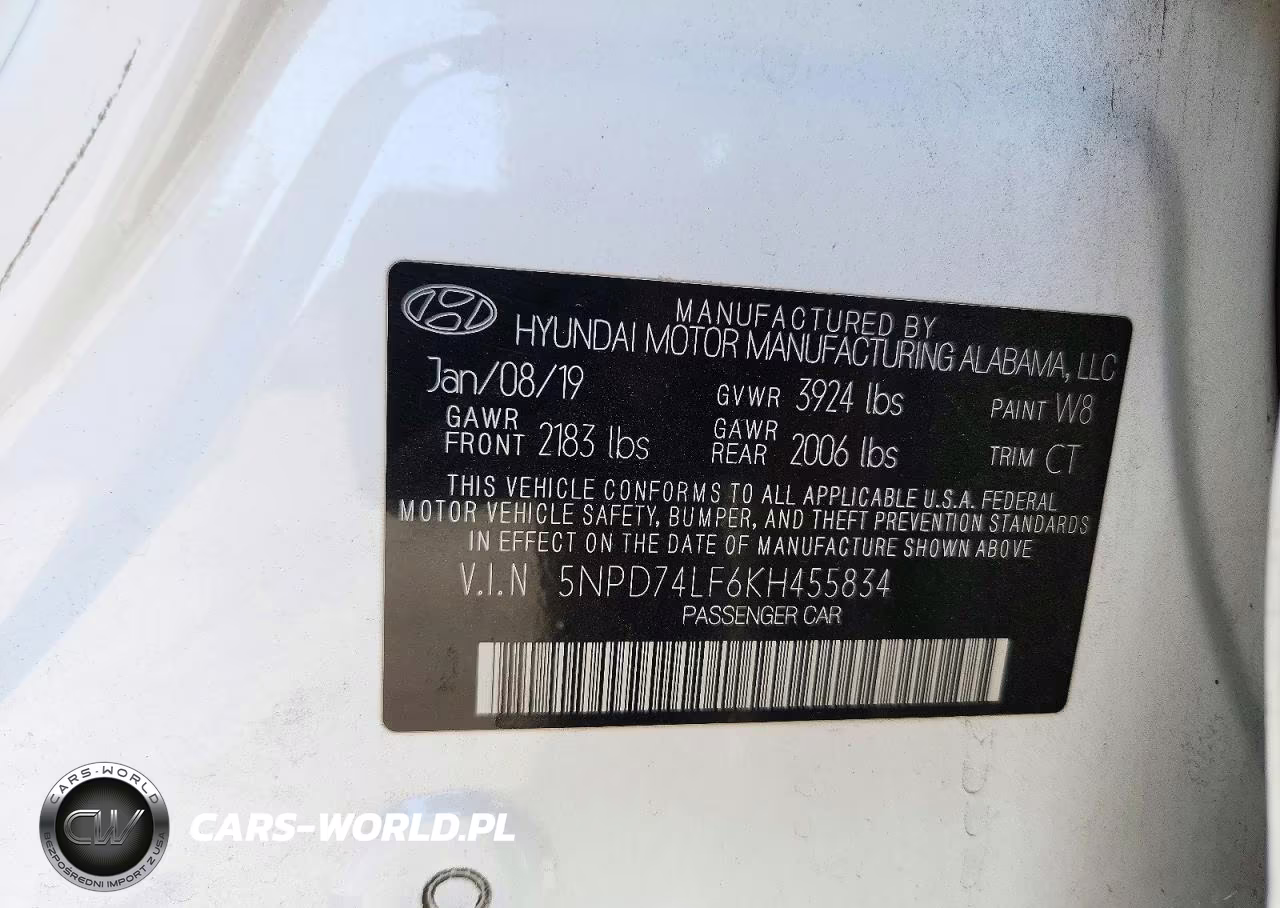 2019 Hyundai Elantra Se VIN:5NPD74LF6KH455834 - 12