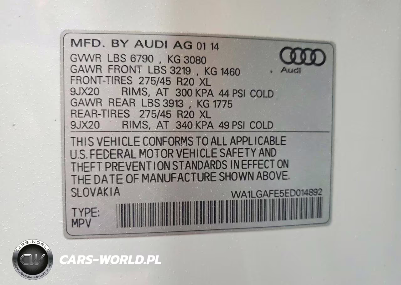 2014 Audi Q7 Premium Plus VIN:WA1LGAFE5ED014892 - 12