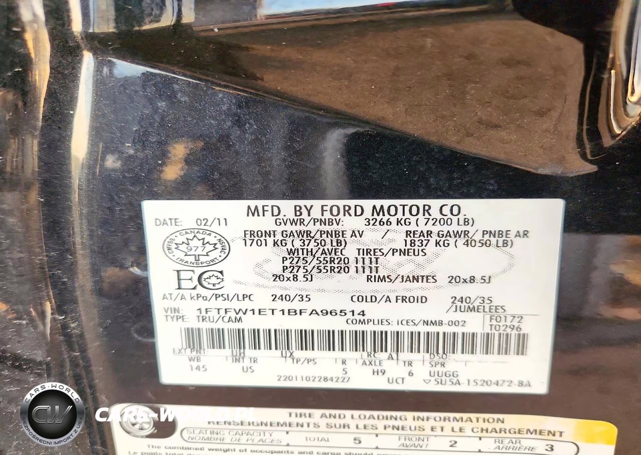 2011 Ford F150 Supercrew VIN:1FTFW1ET1BFA96514 - 12