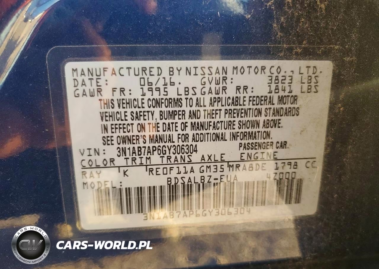 2016 Nissan Sentra S VIN:3N1AB7AP6GY306304 - 12