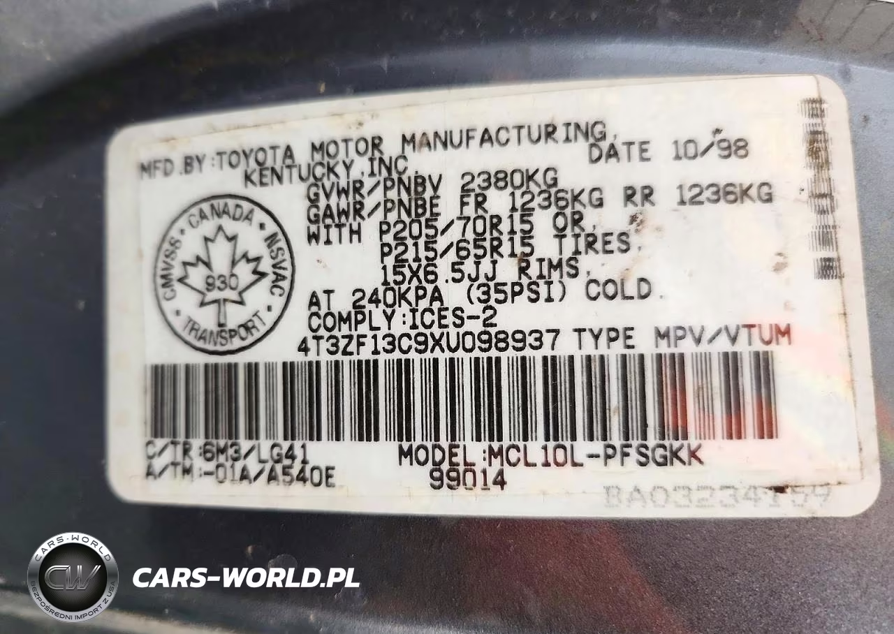 1999 Toyota Sienna VIN:4T3ZF13C9XU098937 - 13