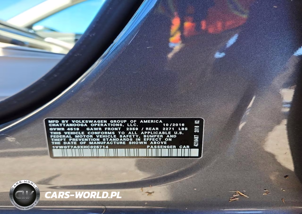 2017 Volkswagen Passat Se VIN:1VWGT7A3XHC025714 - 13
