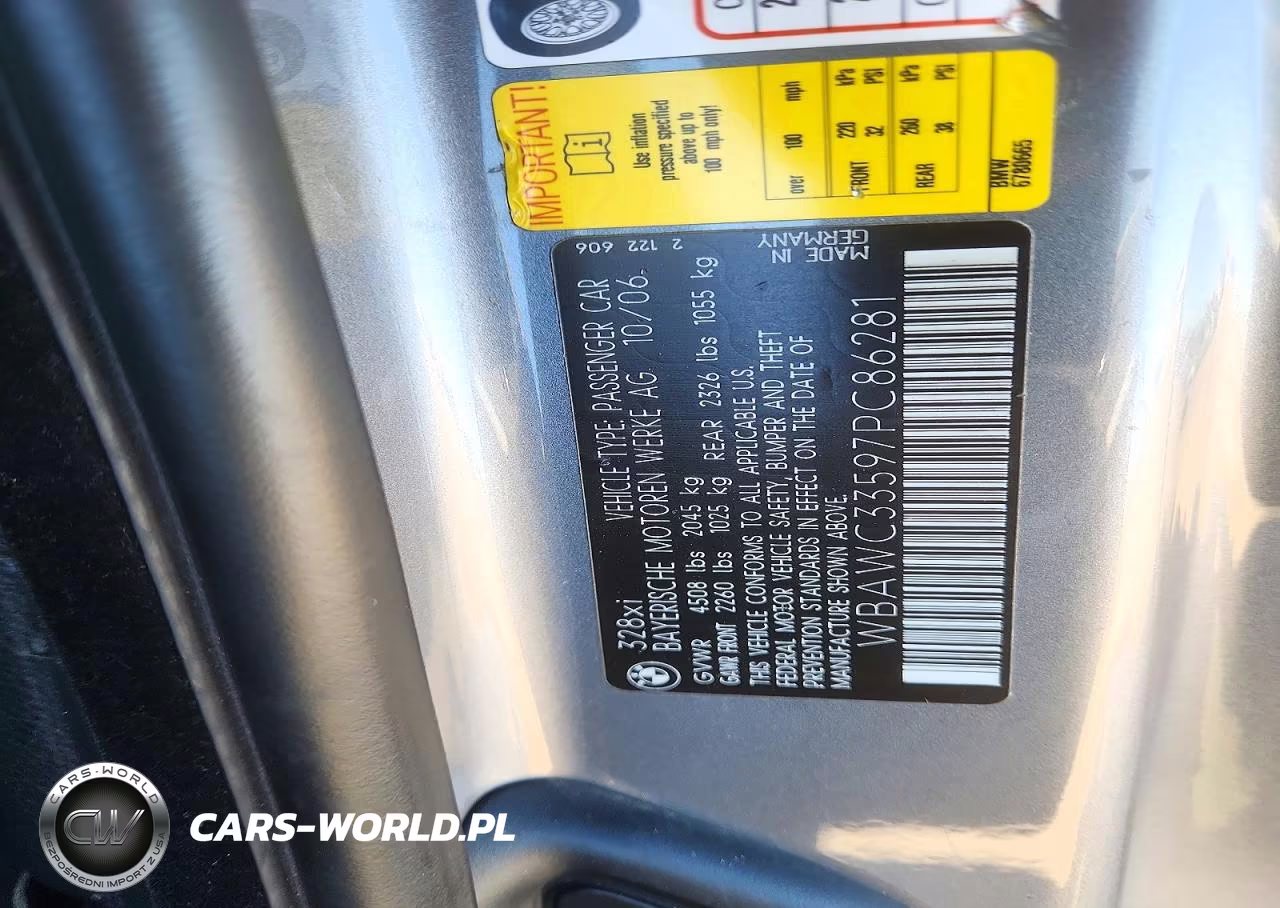 2007 BMW 328 Xi VIN:WBAWC33597PC86281 - 12