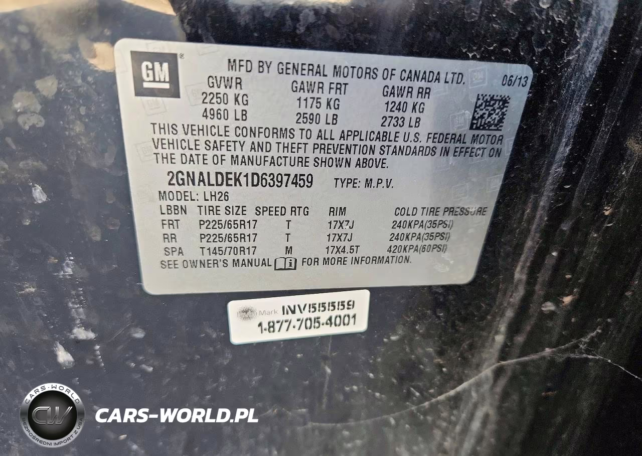2013 Chevrolet Equinox Lt VIN:2GNALDEK1D6397459 - 12