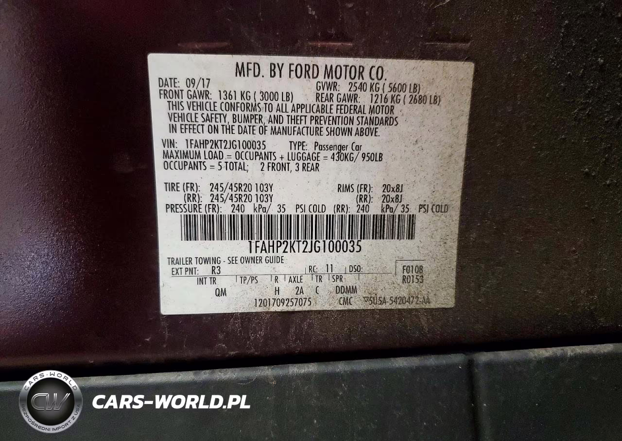2018 Ford Taurus Sho VIN:1FAHP2KT2JG100035 - 12