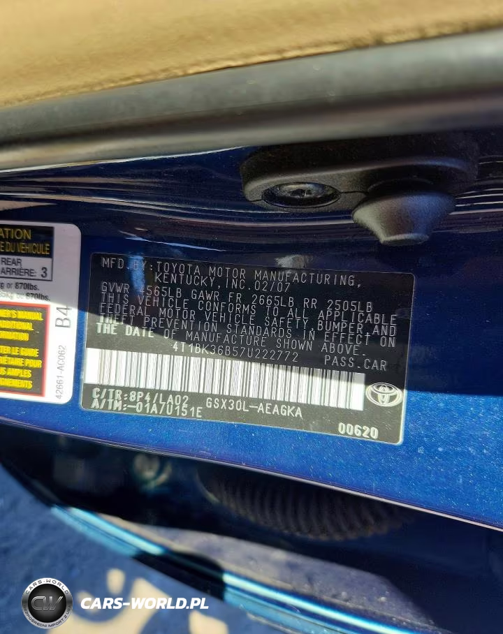 2007 Toyota Avalon Xls VIN:4T1BK36B57U222772 - 12