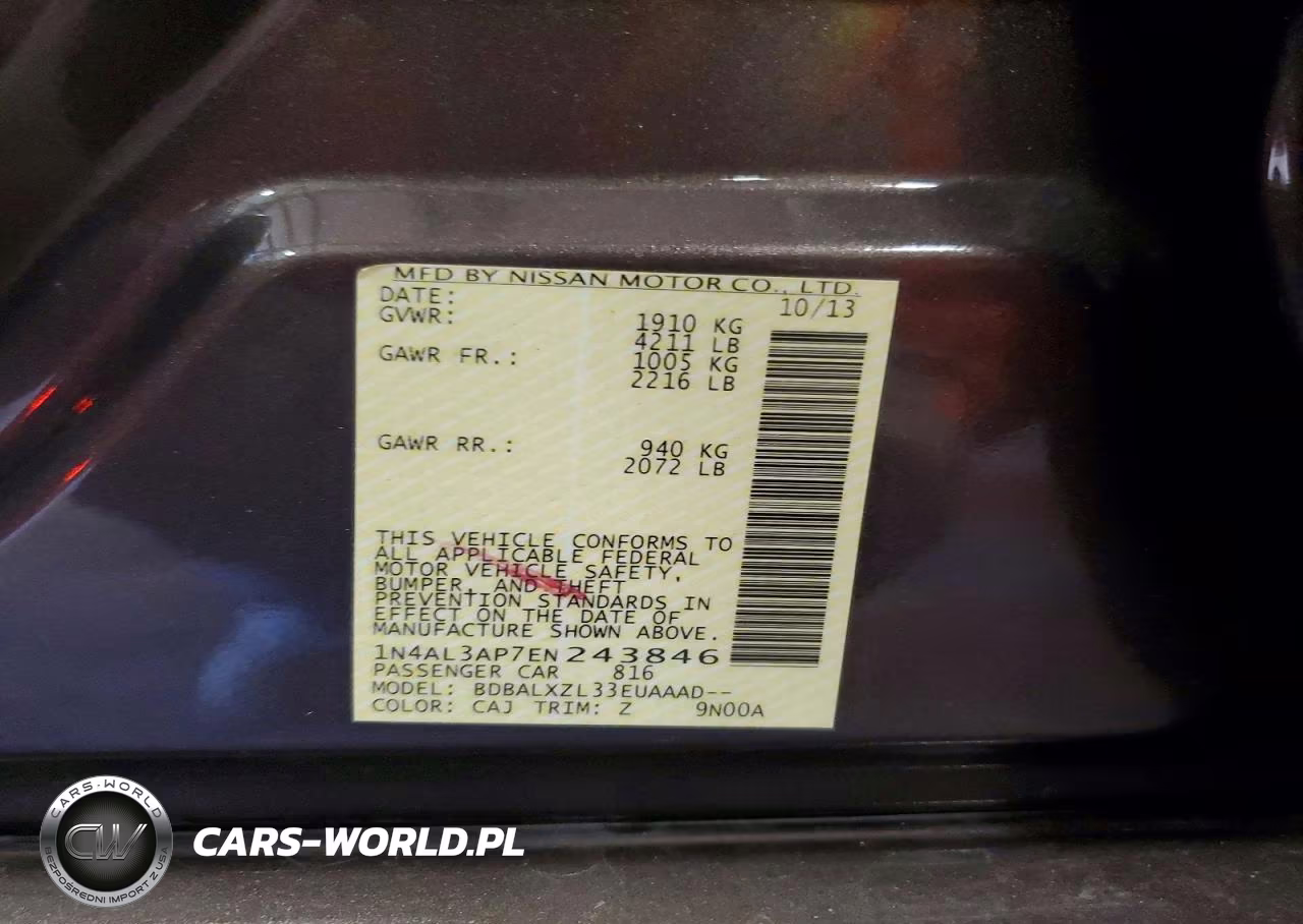 2014 Nissan Altima 2.5 Sl VIN:1N4AL3AP7EN243846 - 12