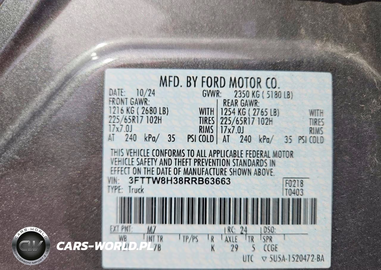2024 Ford Maverick Xlt VIN:3FTTW8H38RRB63663 - 12