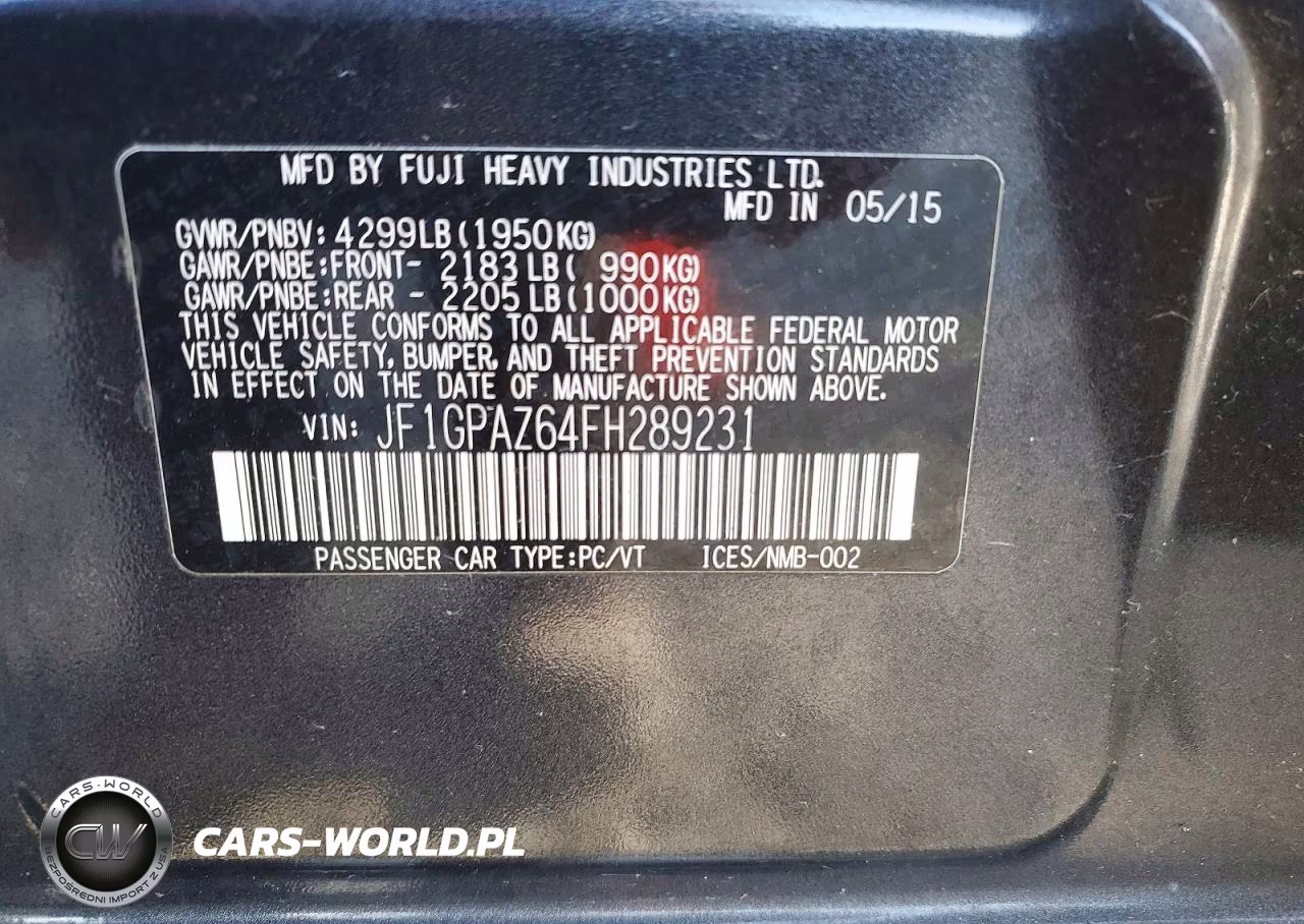 2015 Subaru Impreza Sport Limited VIN:JF1GPAZ64FH289231 - 14