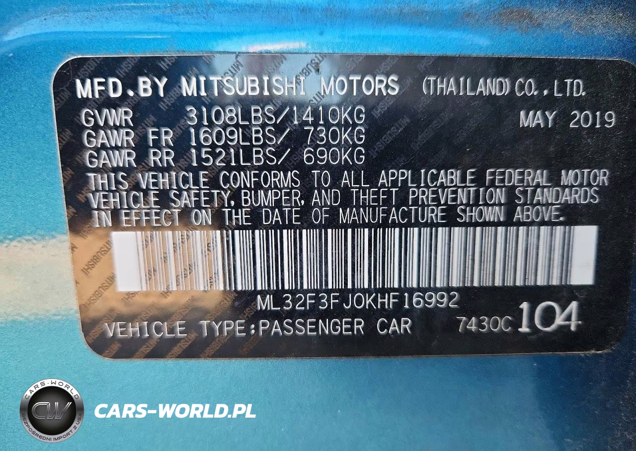 2019 Mitsubishi Mirage G4 Es VIN:ML32F3FJ0KHF16992 - 12