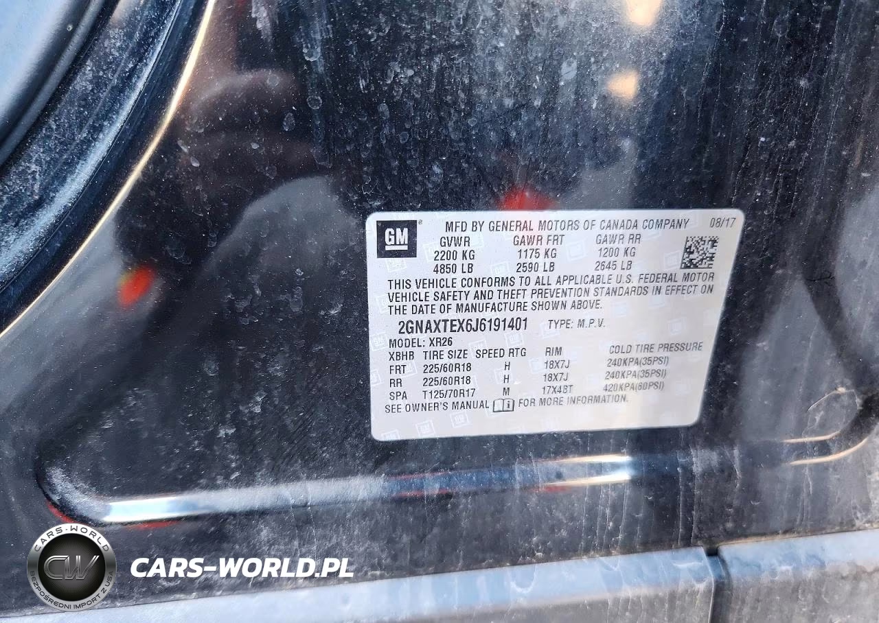 2018 Chevrolet Equinox Lt VIN:2GNAXTEX6J6191401 - 13
