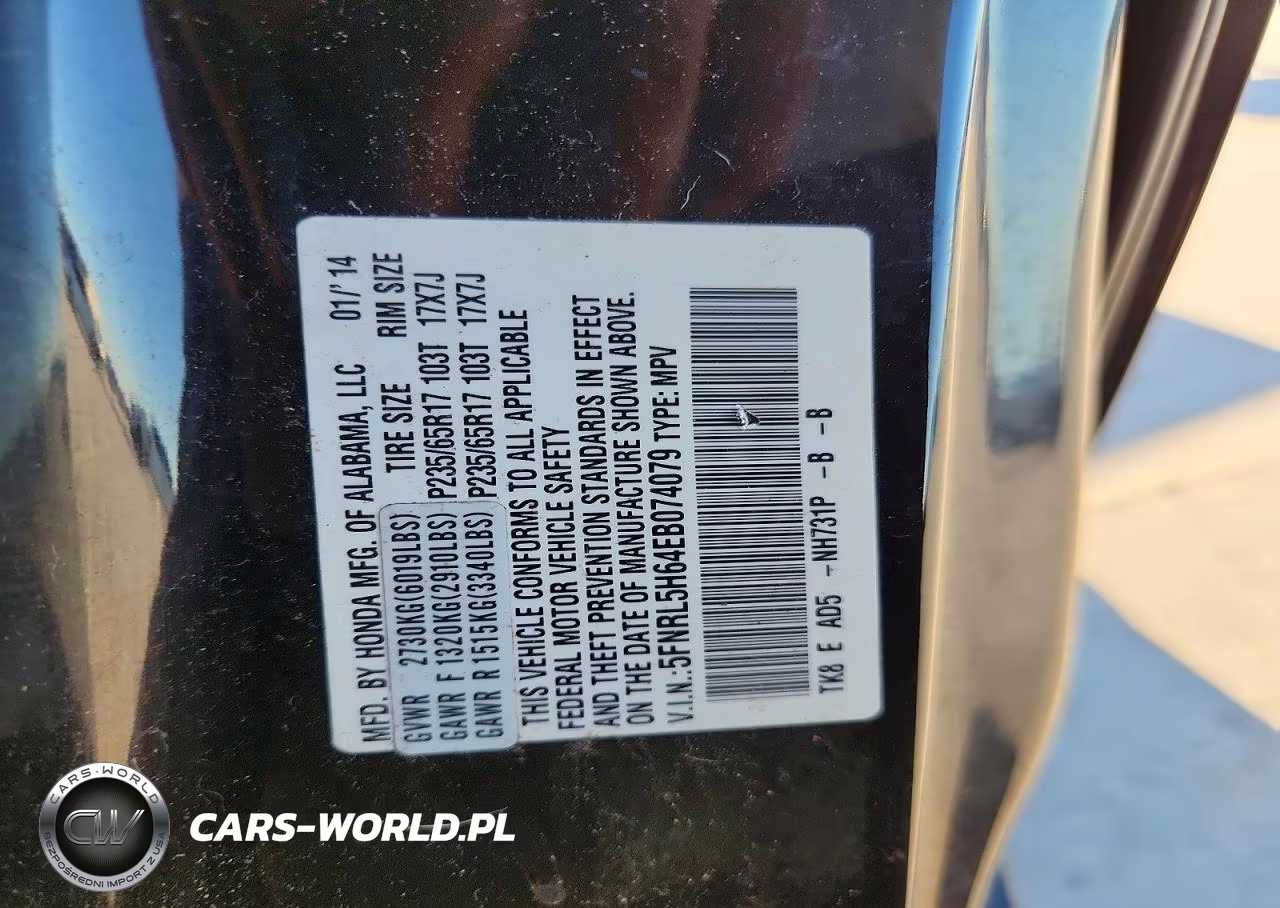 2014 Honda Odyssey Exl VIN:5FNRL5H64EB074079 - 13