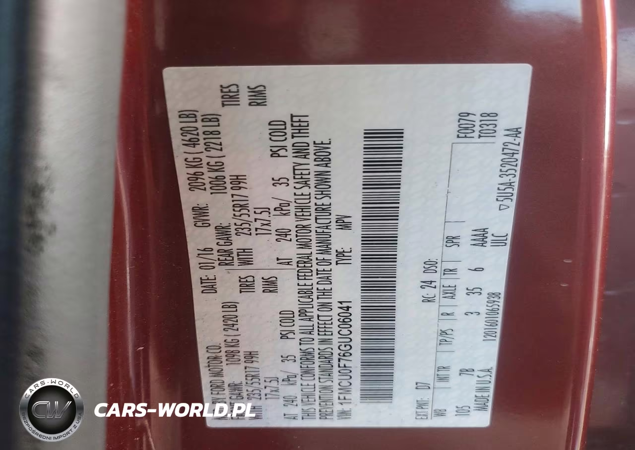 2016 Ford Escape S VIN:1FMCU0F76GUC06041 - 12