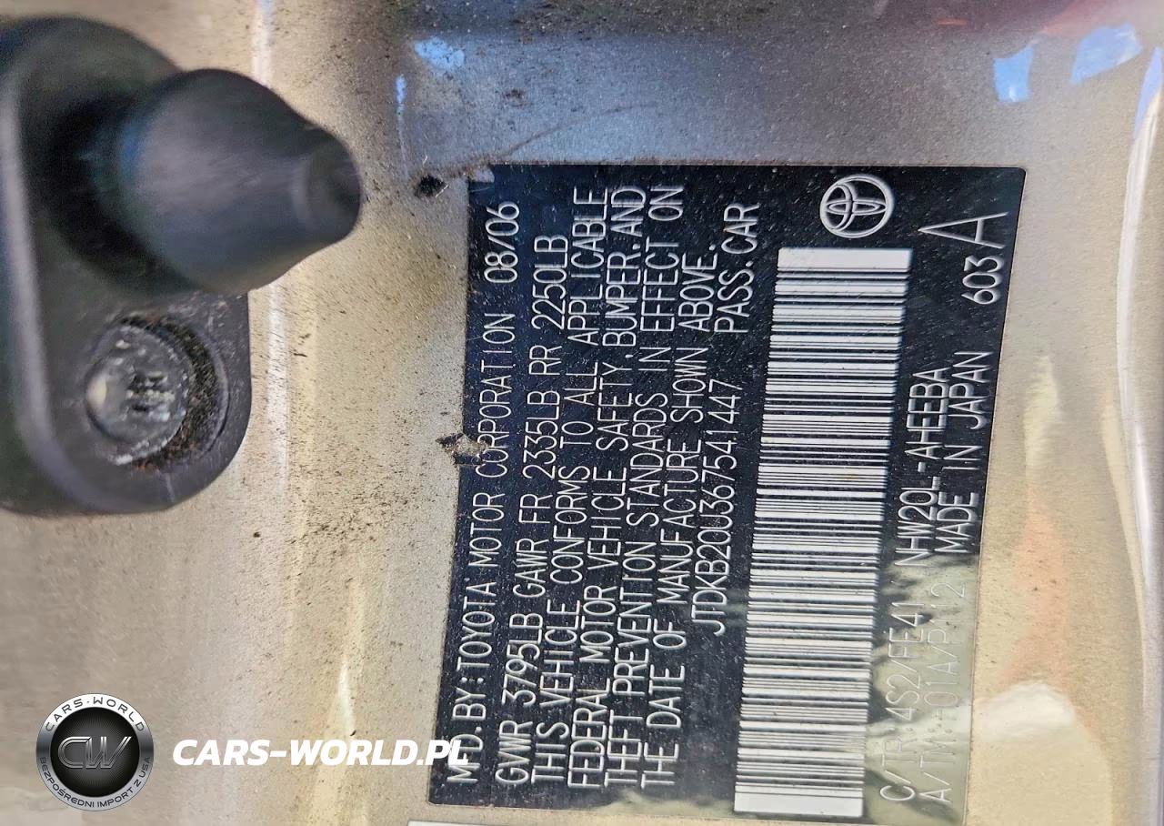 2006 Toyota Prius Base VIN:JTDKB20U367541447 - 12