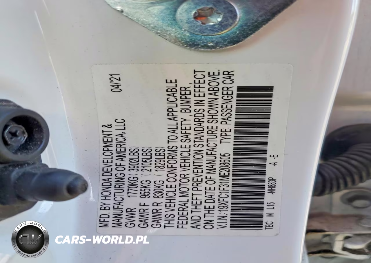 2021 Honda Civic Ex VIN:19XFC1F31ME208605 - 12