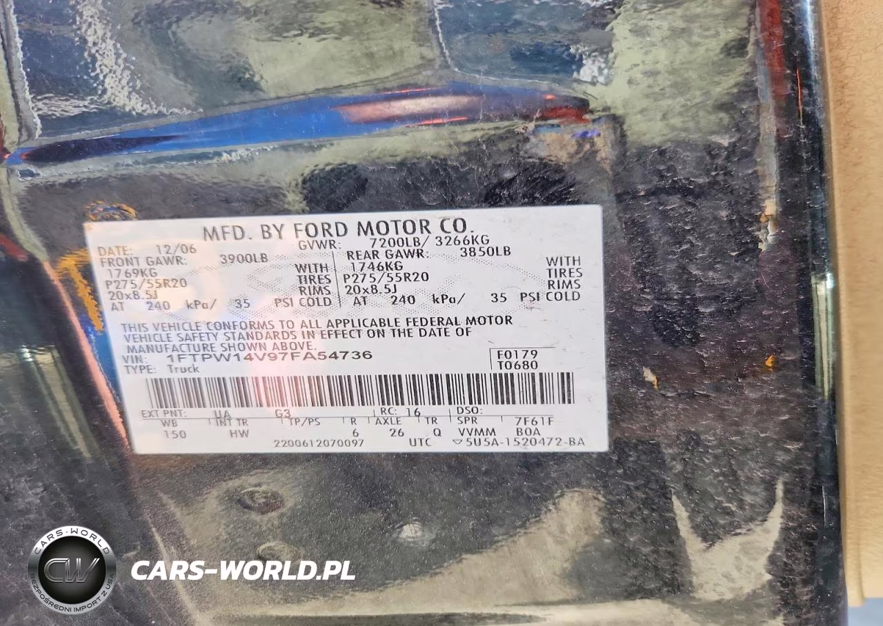 2007 Ford F150 Supercrew VIN:1FTPW14V97FA54736 - 12