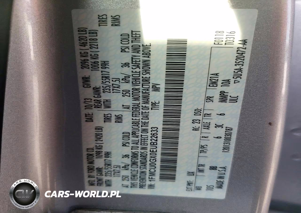 2014 Ford Escape Se VIN:1FMCU0GX0EUB22633 - 12