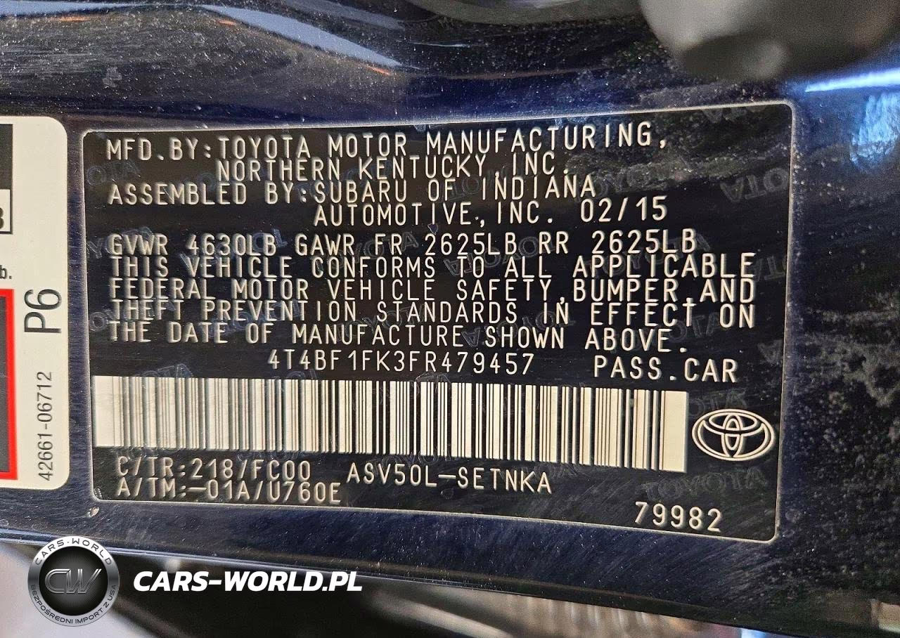 2015 Toyota Camry Le VIN:4T4BF1FK3FR479457 - 12