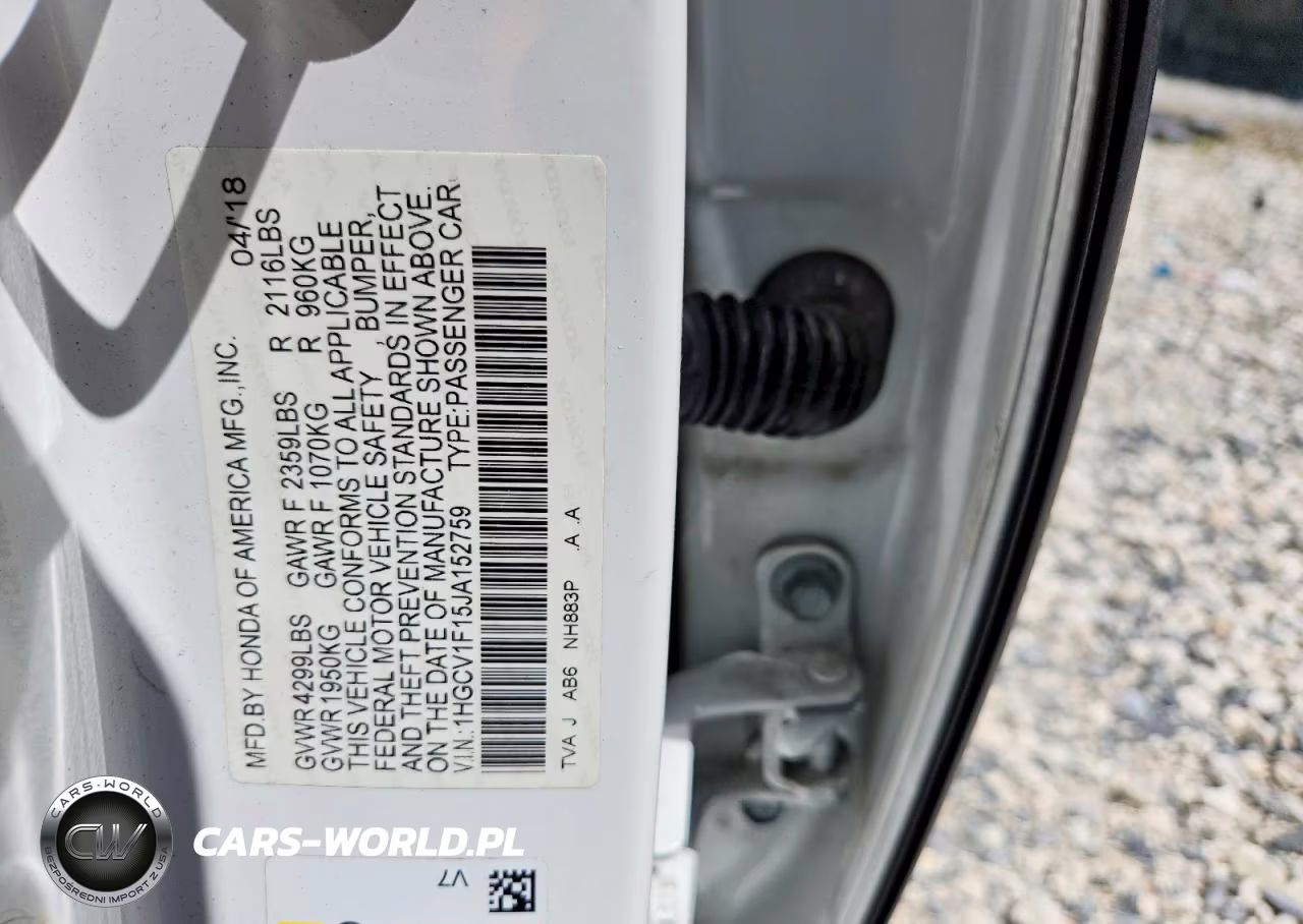 2018 Honda Accord Lx VIN:1HGCV1F15JA152759 - 12
