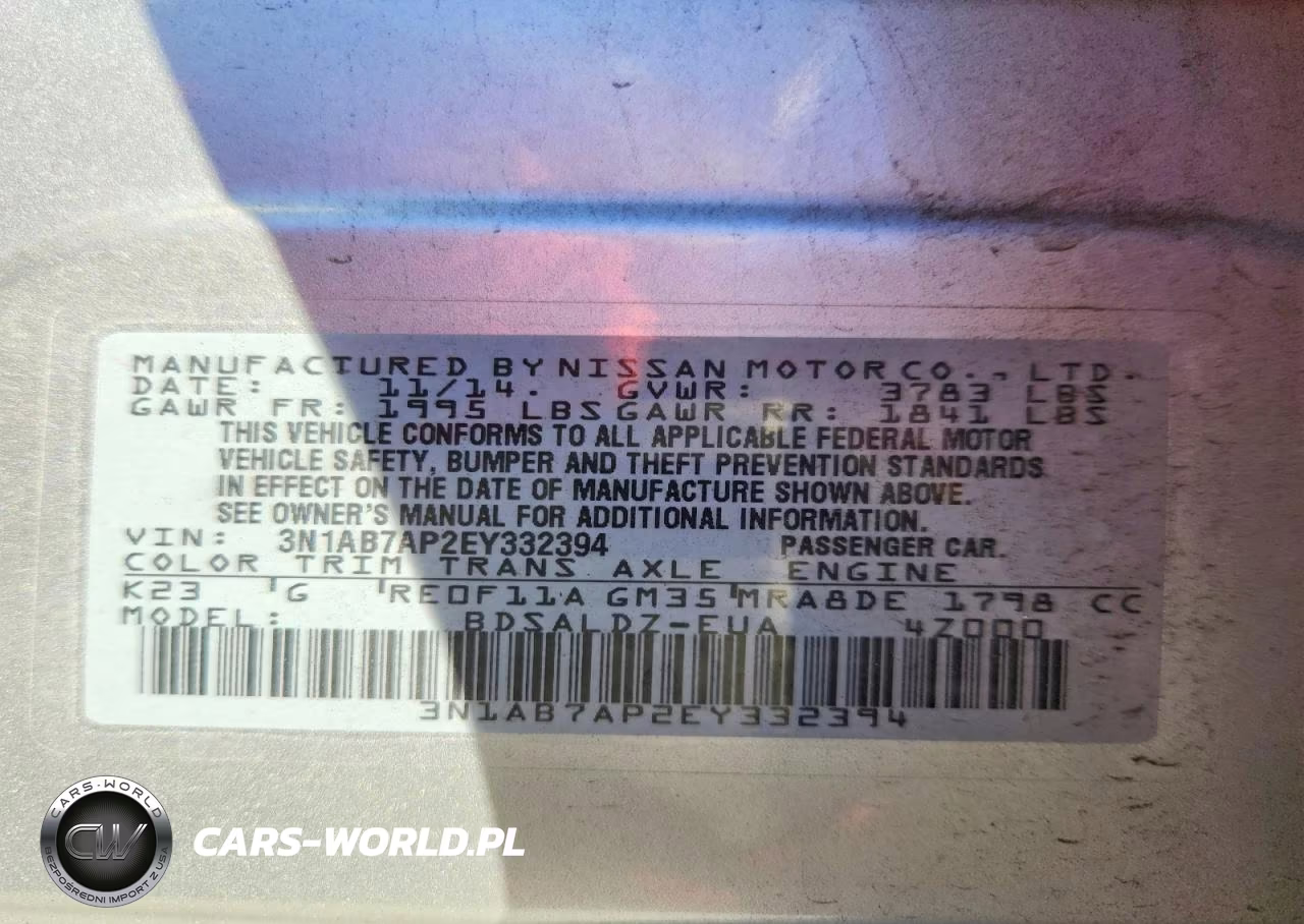 2014 Nissan Sentra Sv VIN:3N1AB7AP2EY332394 - 12