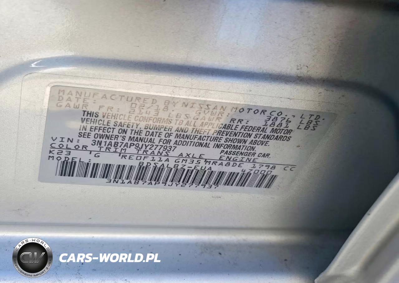 2018 Nissan Sentra S VIN:3N1AB7AP9JY277937 - 12