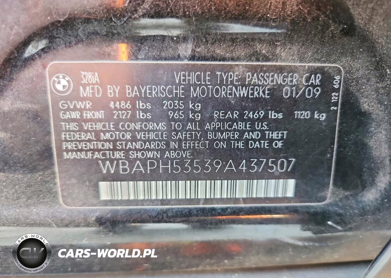2009 BMW 328 I Sulev VIN:WBAPH53539A437507 - 12