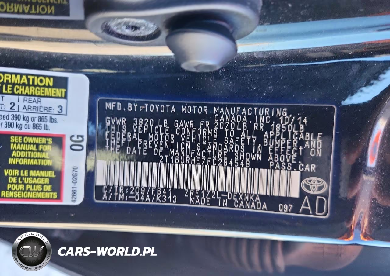 2015 Toyota Corolla Le VIN:2T1BURHE7FC284548 - 12