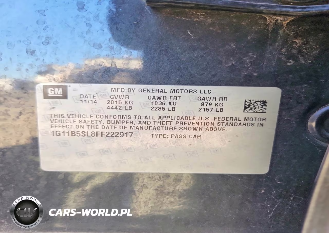 2015 Chevrolet Malibu Ls VIN:1G11B5SL8FF222917 - 12