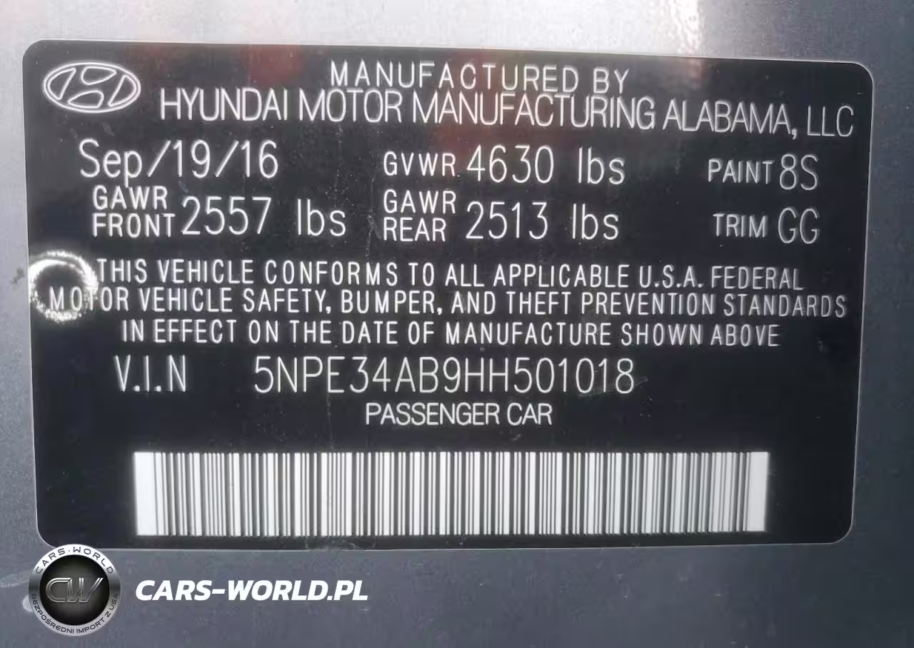 2017 Hyundai Sonata Sport VIN:5NPE34AB9HH501018 - 12