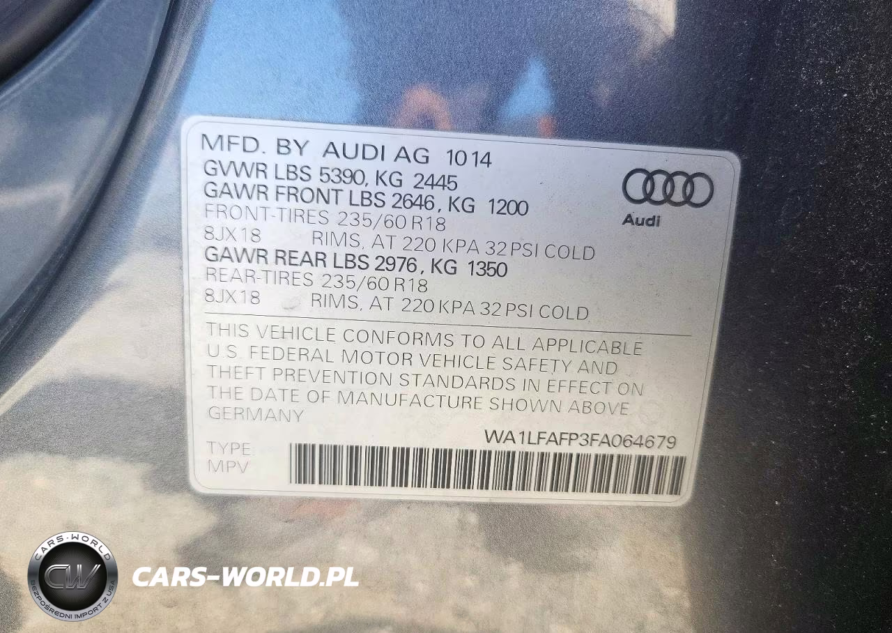 2015 Audi Q5 Premium Plus VIN:WA1LFAFP3FA064679 - 13