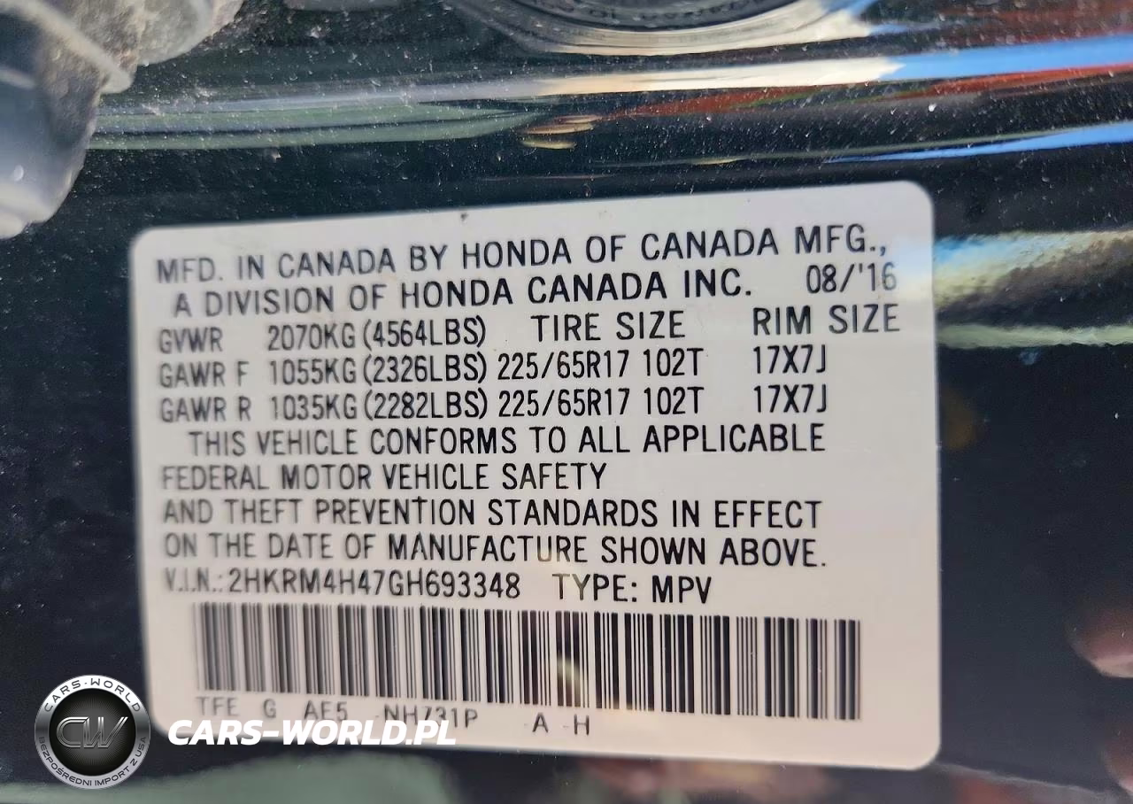 2016 Honda Cr-V Se VIN:2HKRM4H47GH693348 - 13