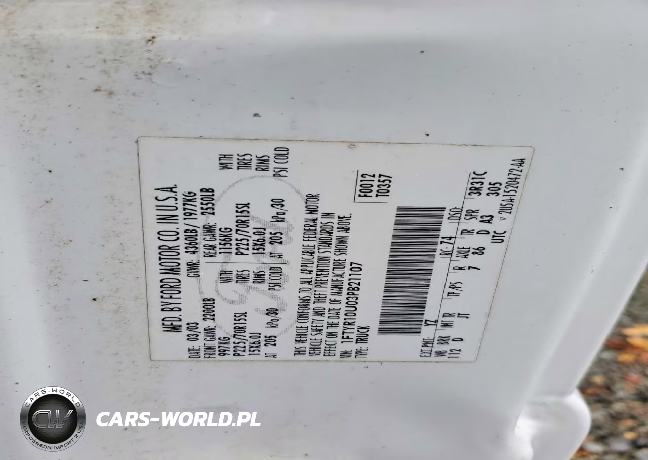 2003 Ford Ranger VIN:1FTYR10U03PB21107 - 13