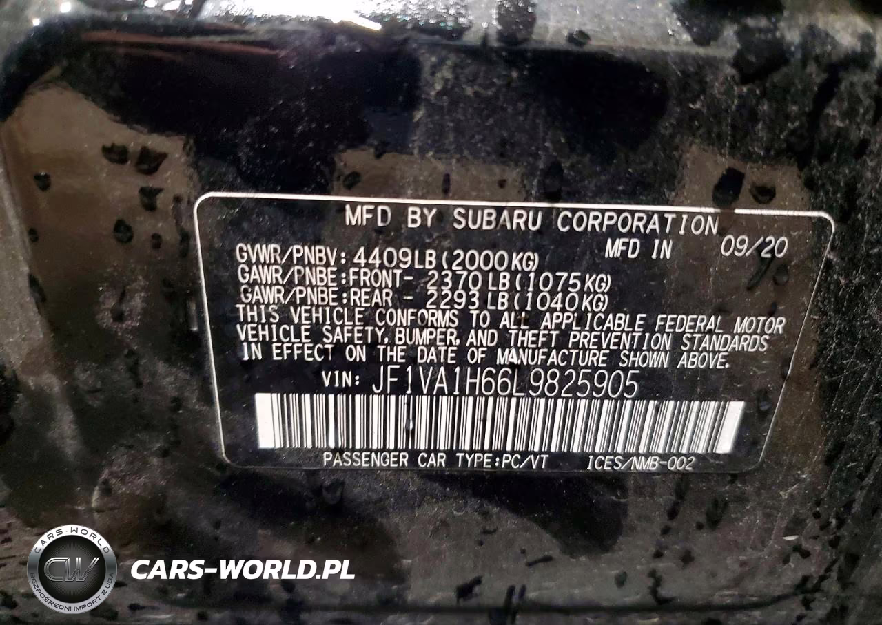 2020 Subaru Wrx Limited VIN:JF1VA1H66L9825905 - 13